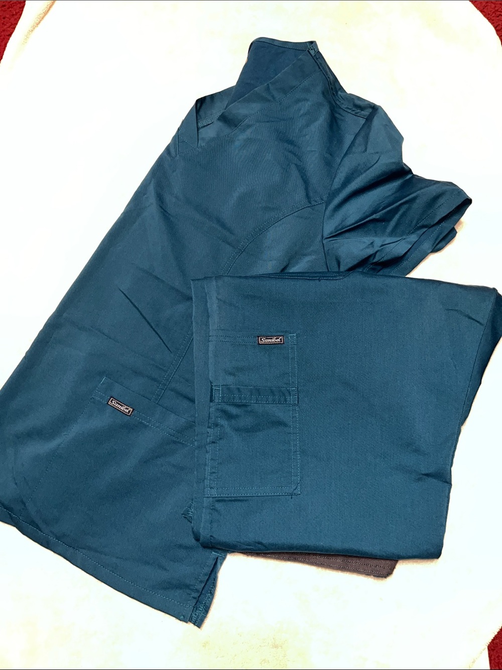 Women's Teal Scrubs Set- Classic Workwear (Top and Bottom)